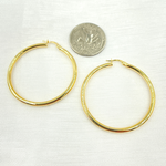Load image into Gallery viewer, 14K Solid Gold Hollow Smooth Hoop