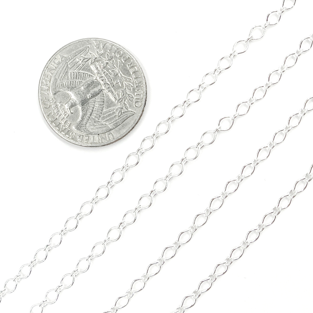 Black Rhodium Matt Sterling Silver Paperclip Chain