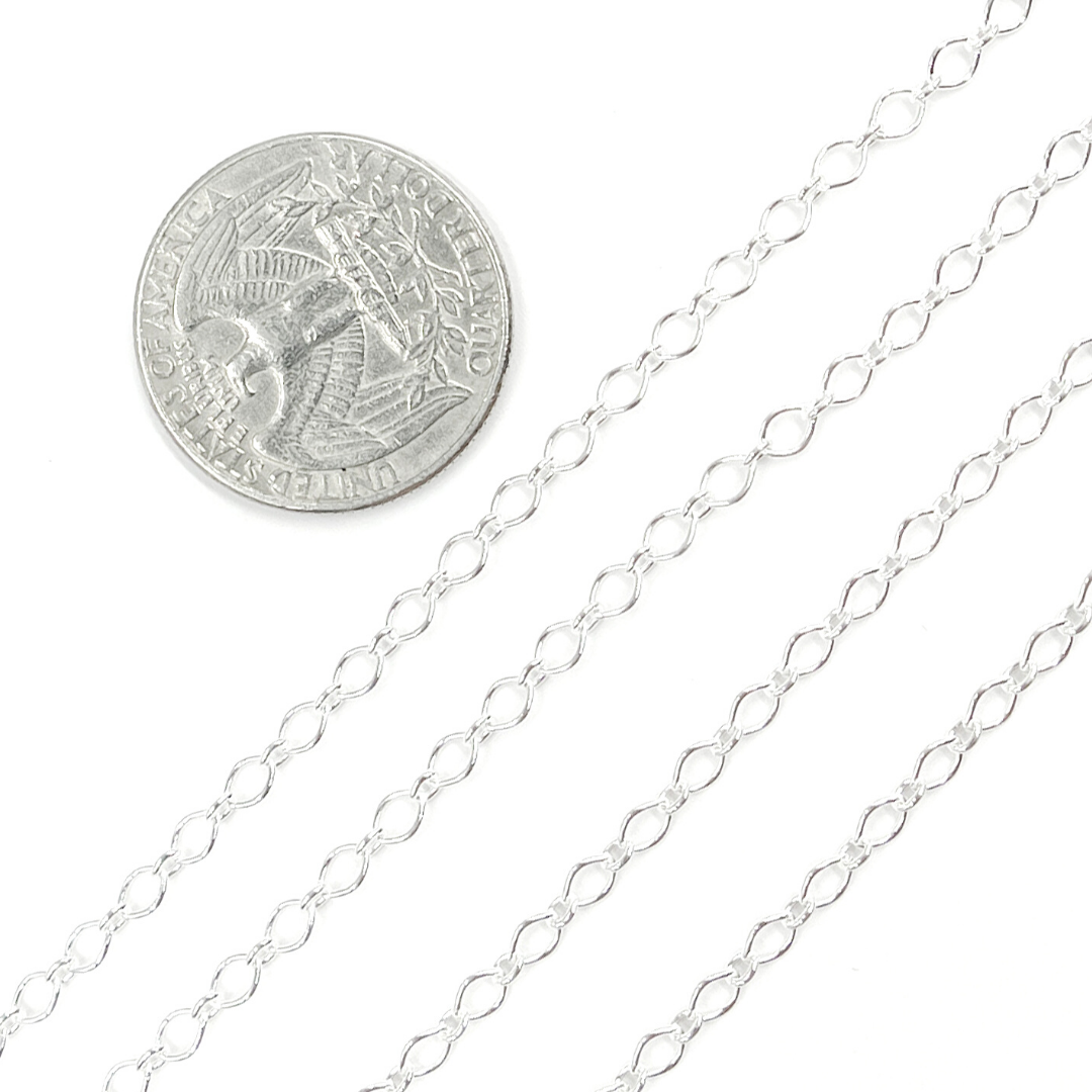 925 Sterling Silver Oval Link Chain. Z75SS