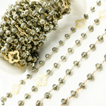 Load image into Gallery viewer, Pyrite With Marquis Shape Gold Plated Wire Chain. PYR51
