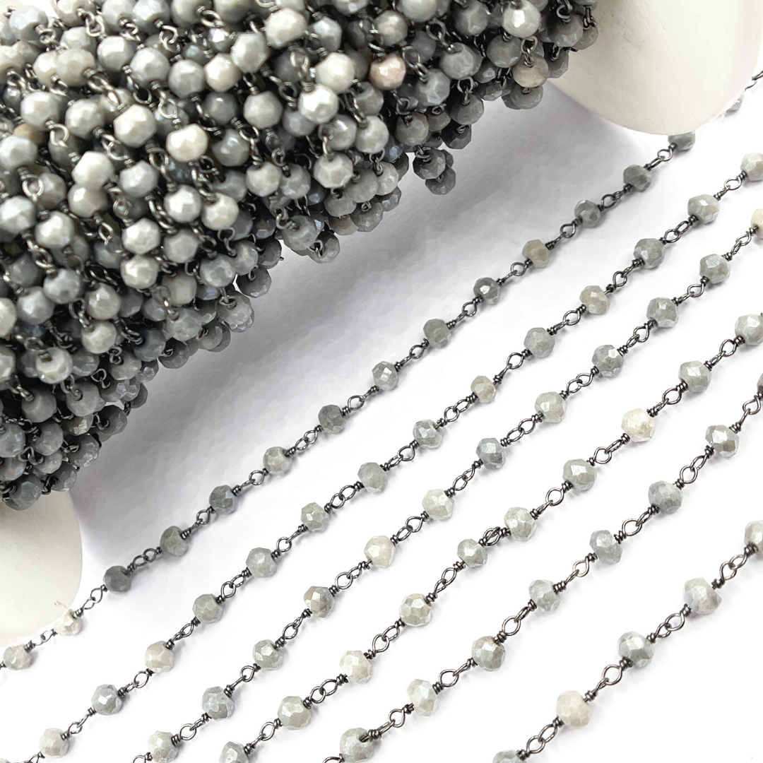 Coated Gray Quartz Wire Chain