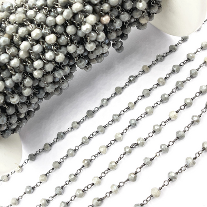 Coated Gray Quartz Wire Chain