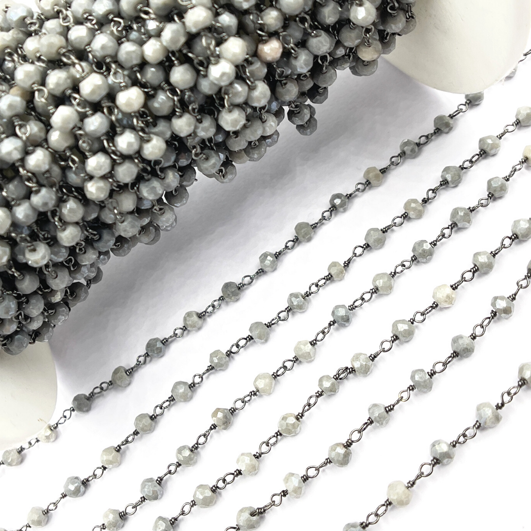 Coated Gray Quartz Wire Chain. CQU23