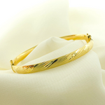 Load image into Gallery viewer, 14K Solid Gold Matte Textured Bangle