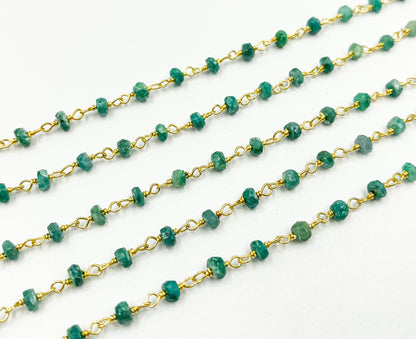 Dyed Emerald Wire Wrap Chain