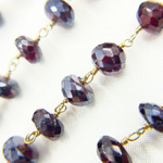 Load image into Gallery viewer, Coated Garnet Gold Plated Wire Chain. CGR3
