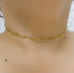 Load image into Gallery viewer, SOW130G. Sterling Silver Gold Plated Snake Omega Necklace
