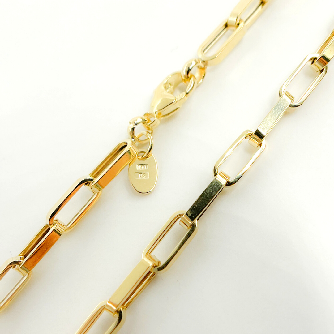 14K Solid Gold Flat Box Link Chain