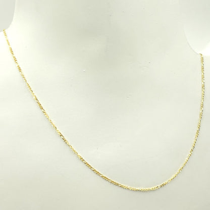 14K Solid Gold Flat Figaro Link Chain