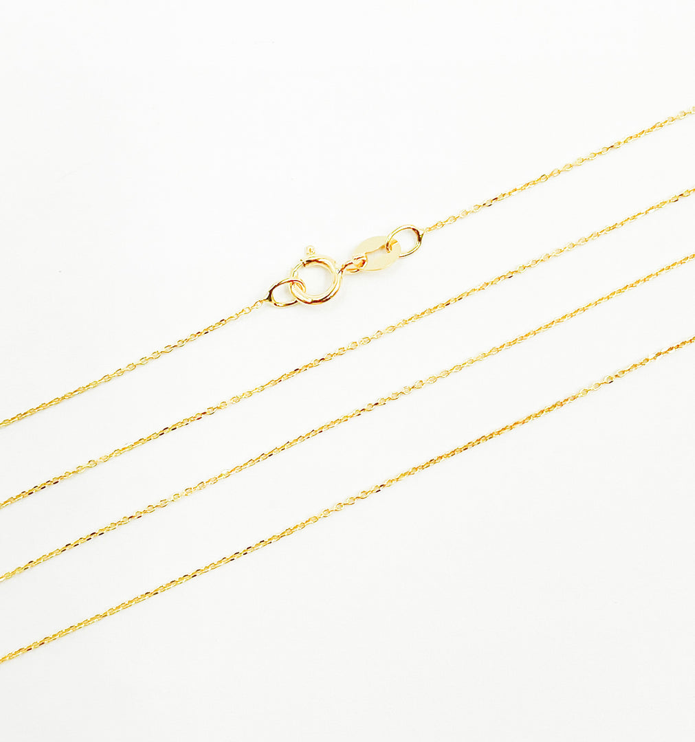 R04TFT5. 14K Solid Gold Cable Chain