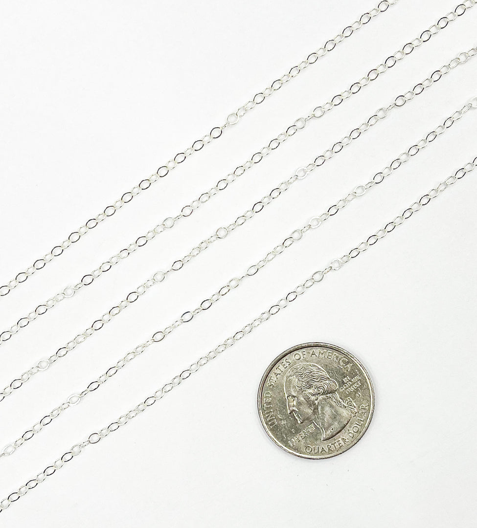 925 Sterling Silver Flat Cable 2.8x2.2mm Link Chain. 1212FSS