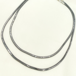 Load image into Gallery viewer, 925 Sterling Silver &amp; Black Rhodium Flat Wheat Necklace. 0502213SBNecklace
