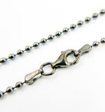 Load image into Gallery viewer, 925 Sterling Silver Black Rhodium Ball Necklace Chain. 17Necklace
