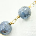 Load image into Gallery viewer, Coated Labradorite Round Shape Gold Plated Wire Chain. CLB41
