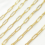 Load image into Gallery viewer, Gold Plated 925 Sterling Silver Smooth Paperclip Chain. V6GP
