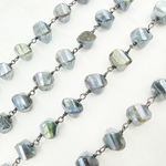 Load image into Gallery viewer, Coated Labradorite Nugget Shape Oxidized Wire Chain. CLB47
