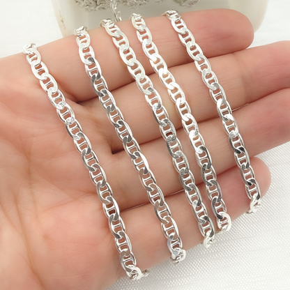 Sterling Silver Flat Marina Link Chain