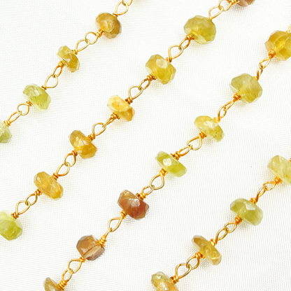 Tourmaline Gold Plated Wire Chain