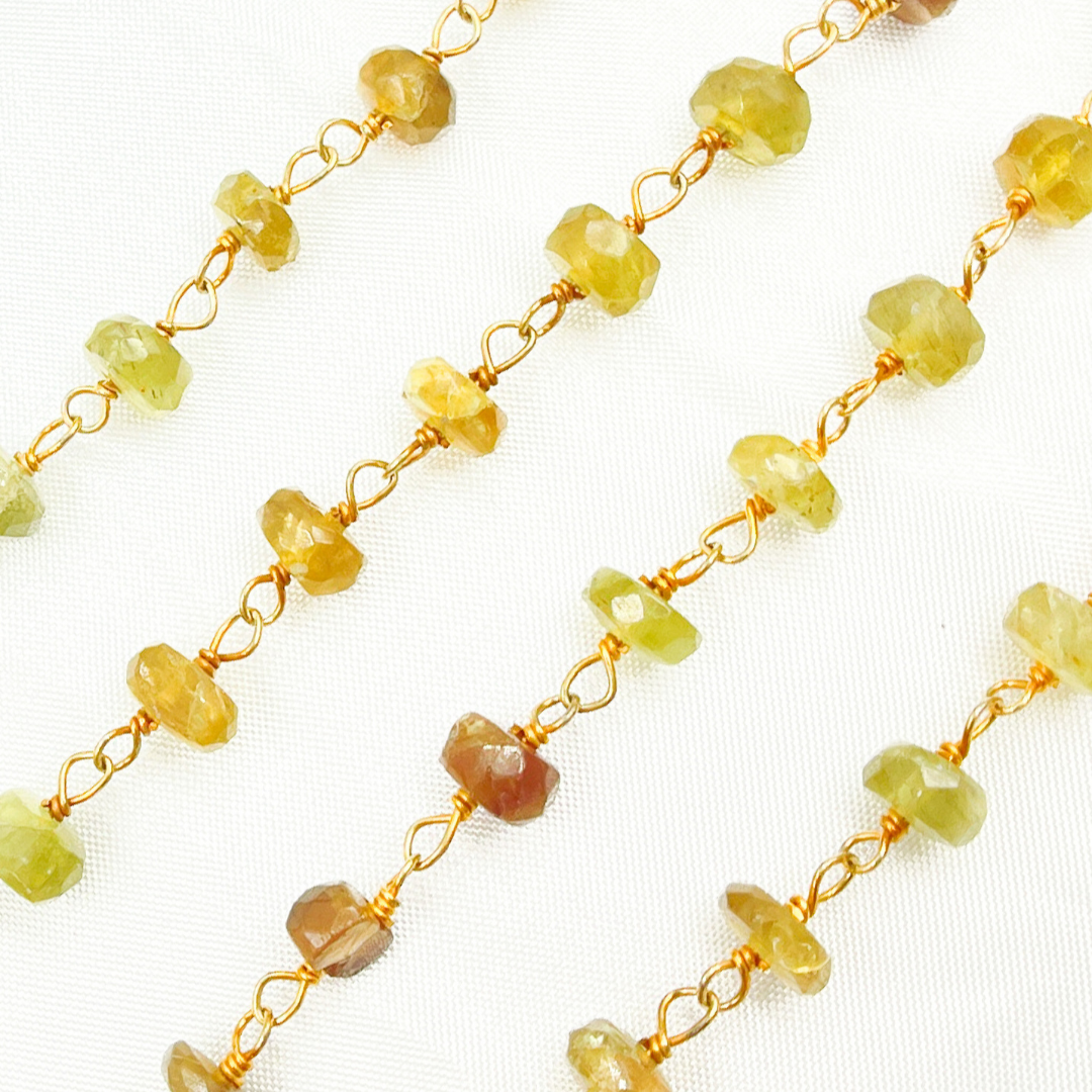 Tourmaline Gold Plated Wire Chain. MTO15