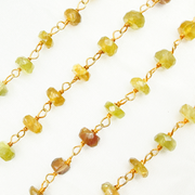 Tourmaline Gold Plated Wire Chain