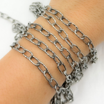 Load image into Gallery viewer, Oxidized 925 Steeling Silver Diamond Cut Cable Link Chain. V138DCOX
