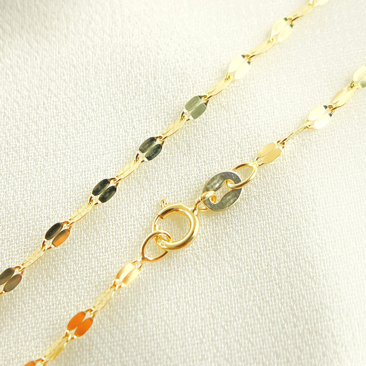 14K Solid Yellow Flat Marina Link Chain