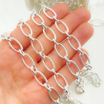 Load image into Gallery viewer, 925 Sterling Silver Textured &amp; Smooth Oval Links Chain. V52SS
