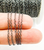 Load image into Gallery viewer, Black Rhodium 925 Sterling Silver Cable Link 1 mm Chain. BR2
