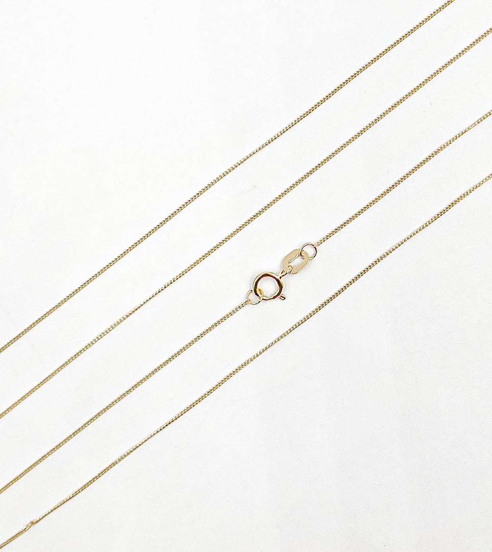 14K Solid Yellow Gold Curb Chain. 020K