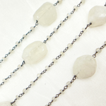Load image into Gallery viewer, White Moonstone Fancy Oxidized Wire Chain. WMS28
