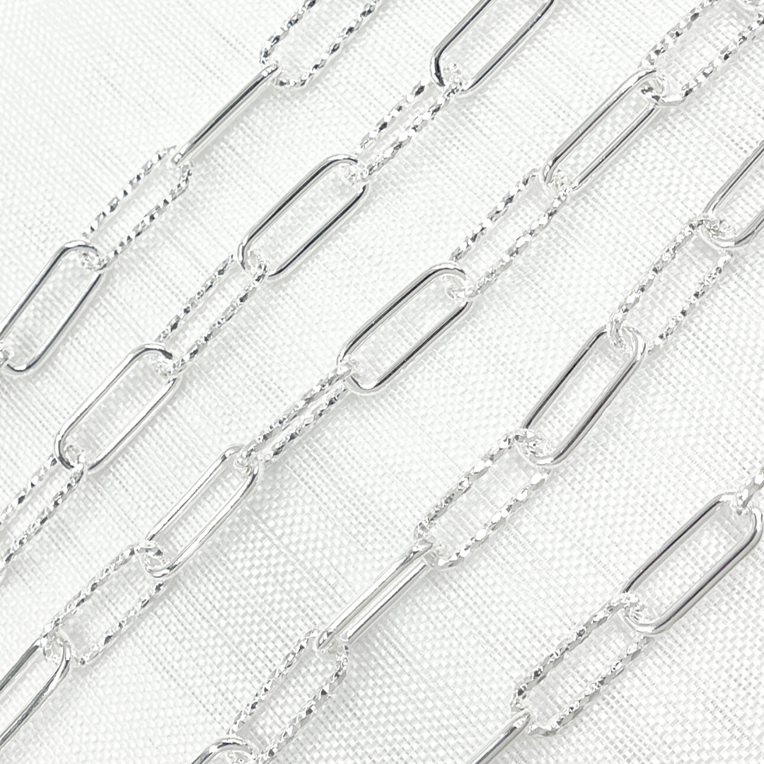 925 Sterling Silver Paperclip Link Chain.