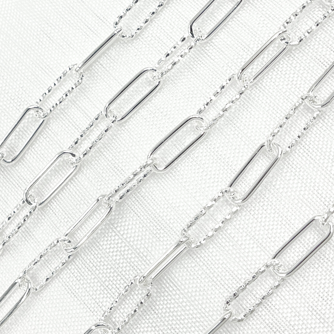 925 Sterling Silver Paperclip Link Chain. V31SS