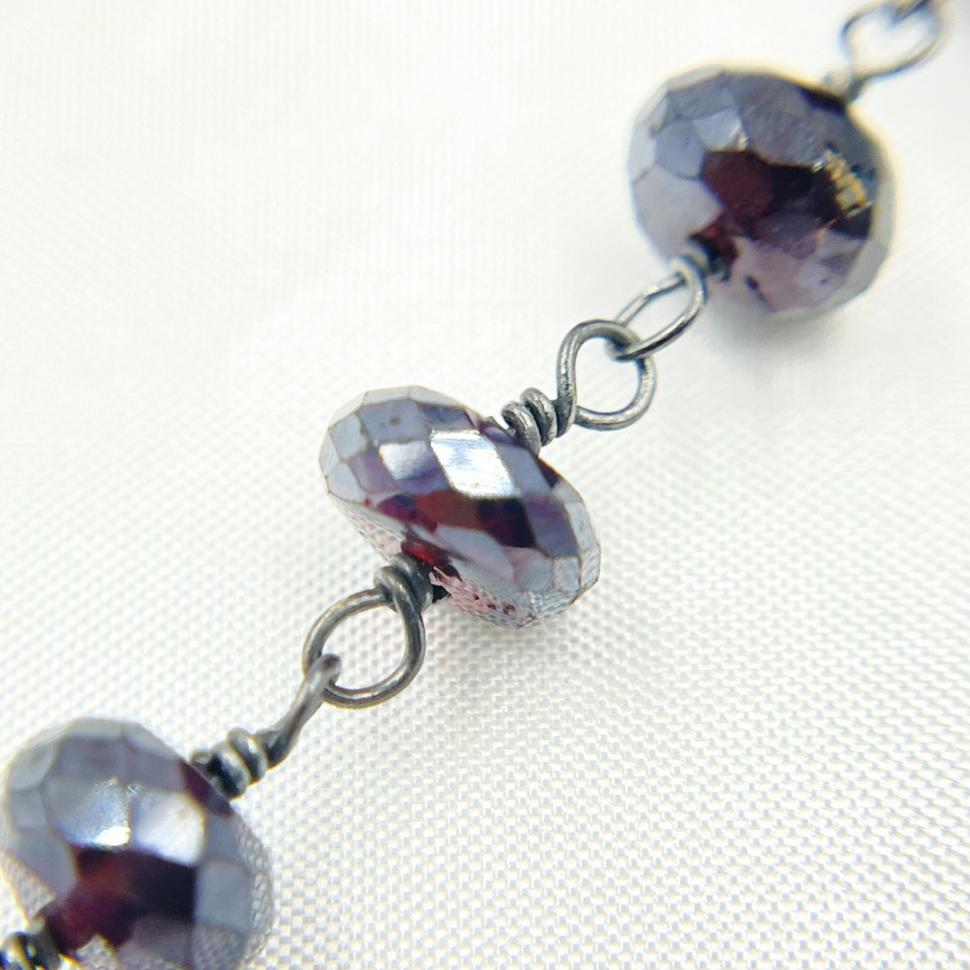 Coated Garnet Oxidized Wire Chain.