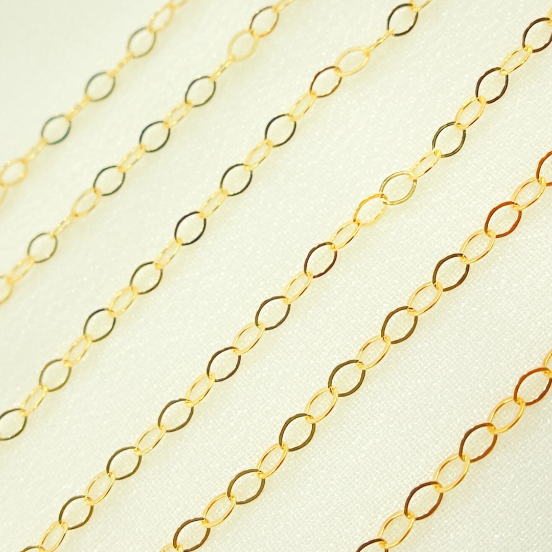 14K Gold Filled Flat Oval Link Chain. 1310FGF