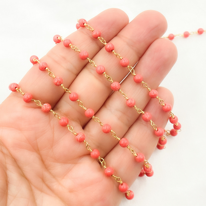 Coral Gold Plated Wire Chain