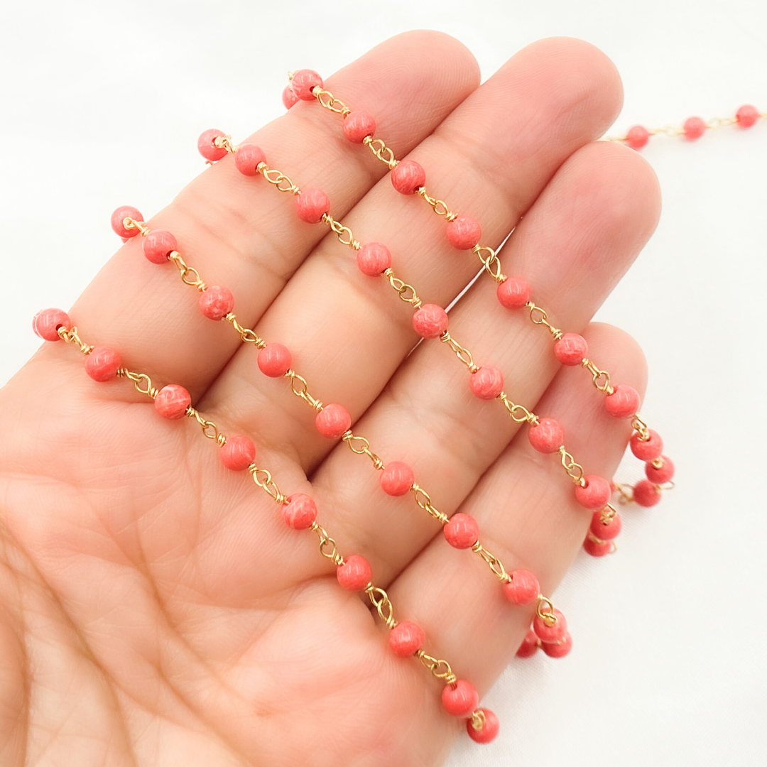 Coral Gold Plated Wire Chain. COR13