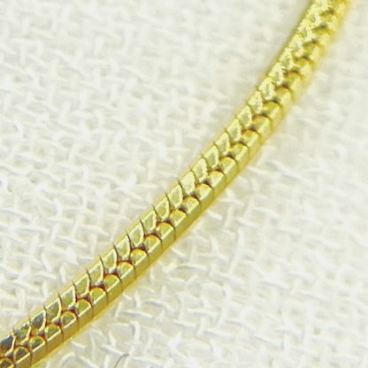 14K Solid Yellow Gold Snake Box Necklace