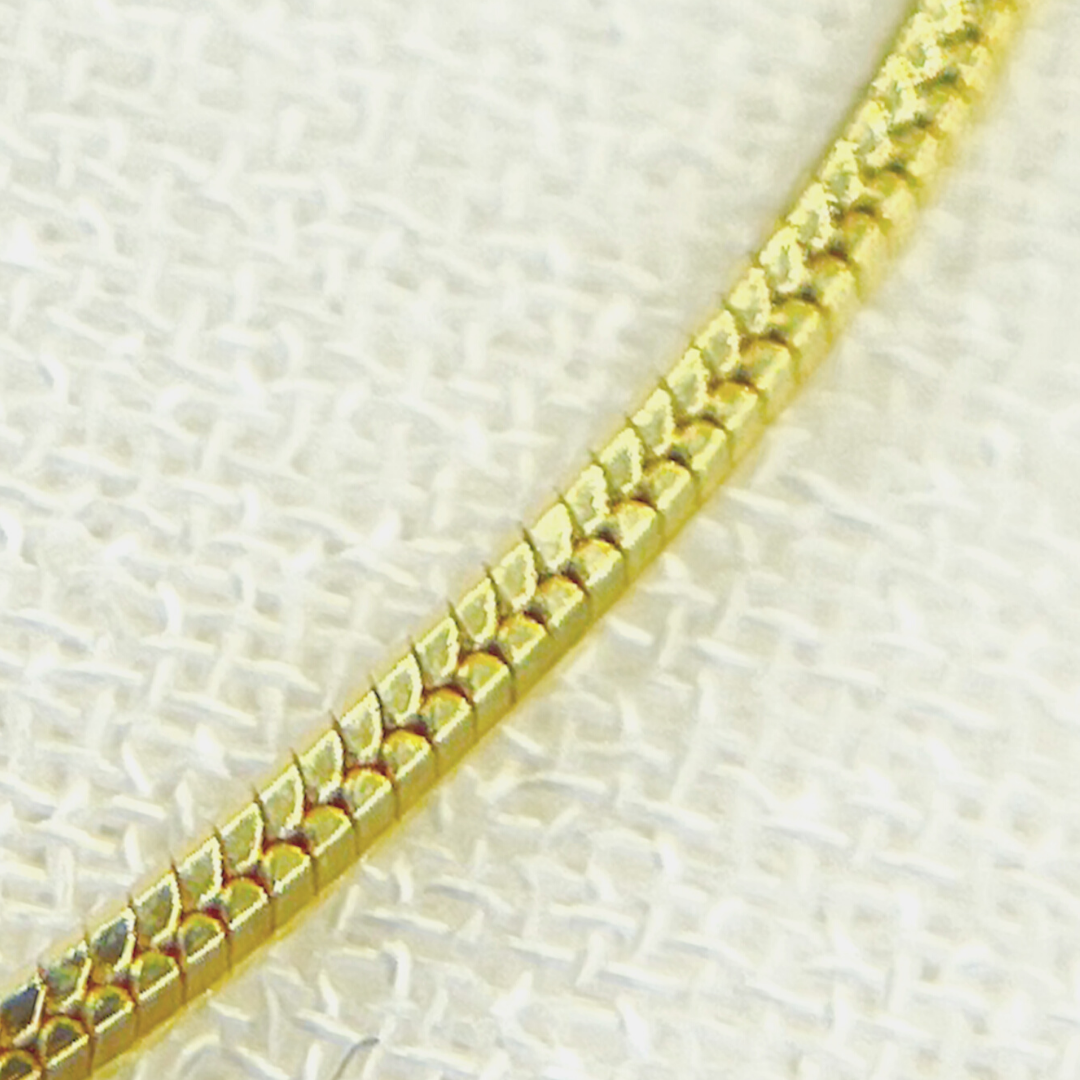 024G2CQT4P3. 14K Solid Yellow Gold Snake Box Necklace