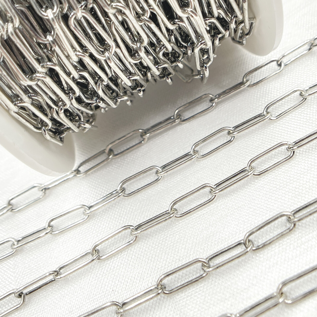 Oxidized Sterling Silver Paperclip Chain