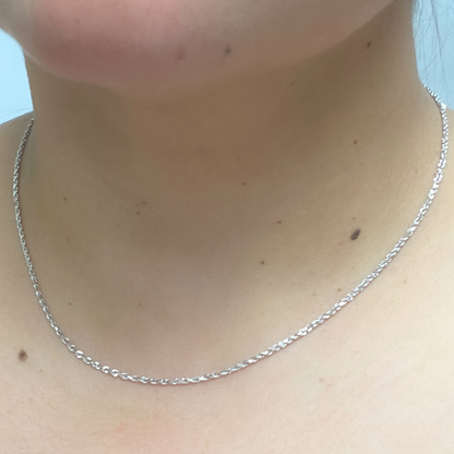 14K Solid White Gold Rope Chain