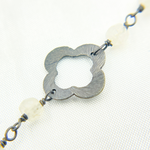 Load image into Gallery viewer, Moonstone with Marquis Shape Oxidized Wire Chain. WMS29
