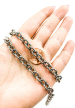Load image into Gallery viewer, Oxidized 925 Sterling Silver Hammered Oval Link Chain. 7OX