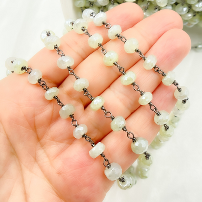 Coated Prehnite Oxidized Wire Chain