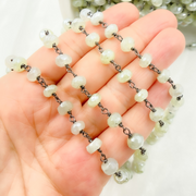 Coated Prehnite Oxidized Wire Chain