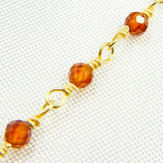 Hessonite Gold Plated Wire Chain.