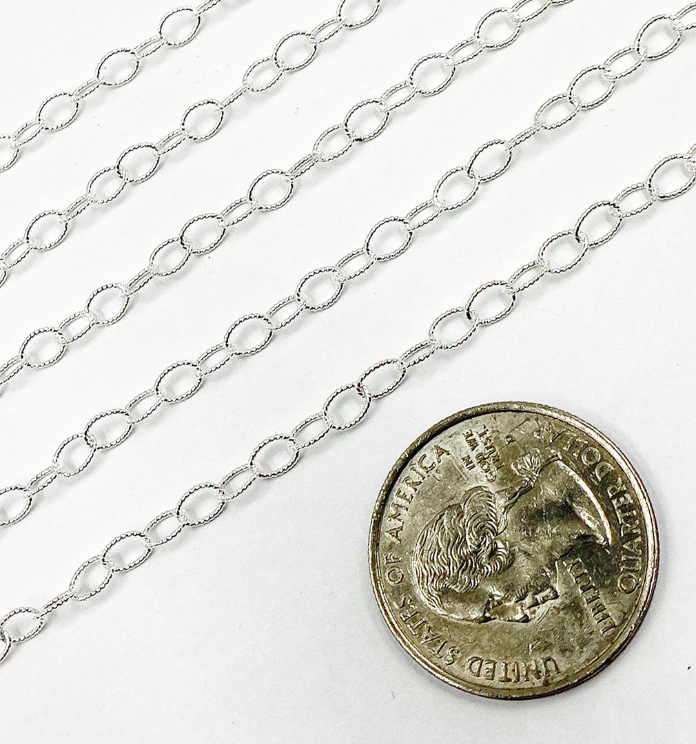 925 Sterling Silver Twisted RoundLink Chain. V105SS