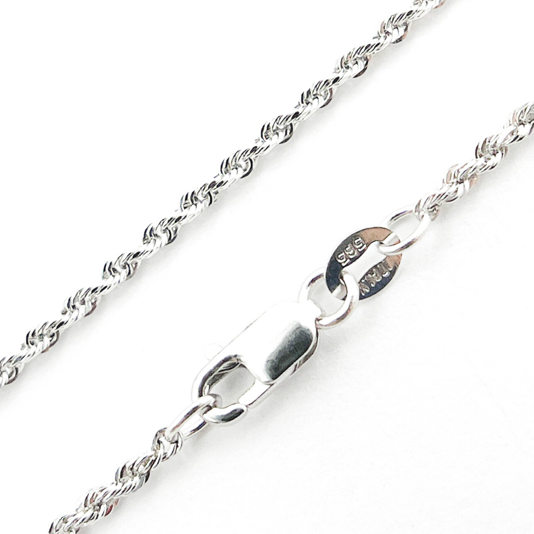 14K Solid White Gold Rope Chain