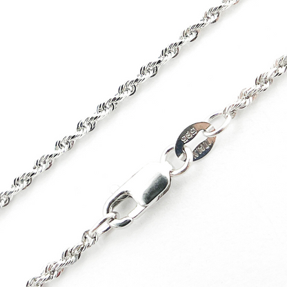 14K Solid White Gold Rope Chain