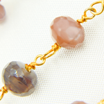 Load image into Gallery viewer, Chocolate Moonstone Gold Plated Wire Chain. MS43
