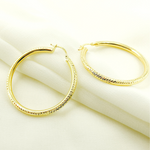 Load image into Gallery viewer, 14K Gold Hoop Earrings with Engraved Tornado Design. 